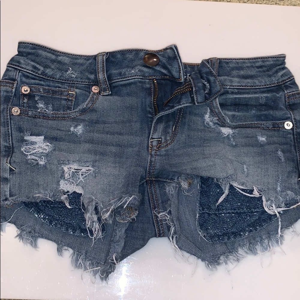 American eagle super stretch jean shorts